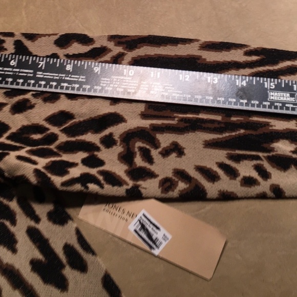 JONES NEW YORK Cardigan, NWT, Long Sleeves, BROWN/TAN LEOPARD, Size M - Picture 6 of 8